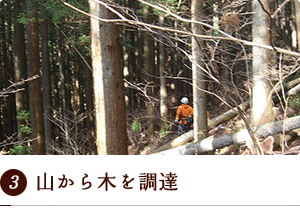 山から木を調達